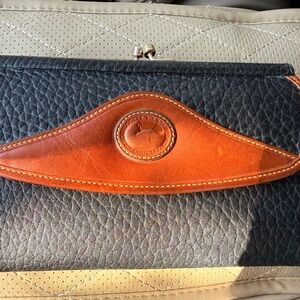Dooney & Bourke Black and Tan Leather Wallet